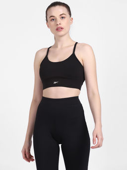 Reebok - Wor New Tri Back Bra- Pad Solid Black Training Bra