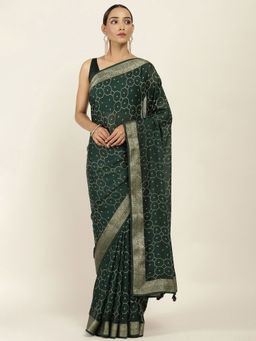 Soch - Printed Georgette Saree with Unstitched Blouse