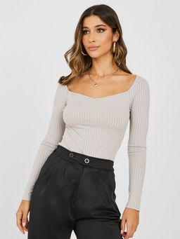 Styli - Fitted Ribbed Length T-shirt