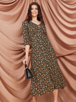 Styli - Bohemein Print A-line Midi Dress