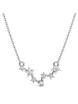 Candere by Kalyan Jewellers - 18Kt White Gold and Diamond Pisces Zodiac Necklace