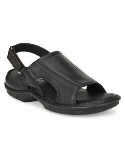 Hitz - Men's Brown Leather Comfort Sandals with Velcro Closure