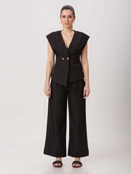 PEACH & PANDA - Black Striped Co-Ord (Set of 2)