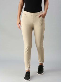 De Moza - Cream Women's Casual Jeggings