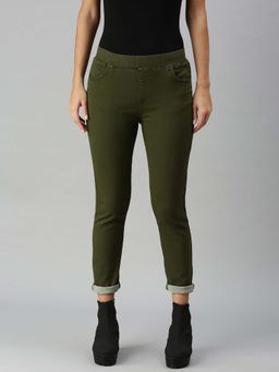 De Moza - Olive Women's Casual Jeggings
