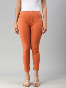 De Moza - Orange Women's Casual Jeggings