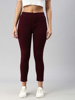 De Moza - Wine Women's Casual Jeggings