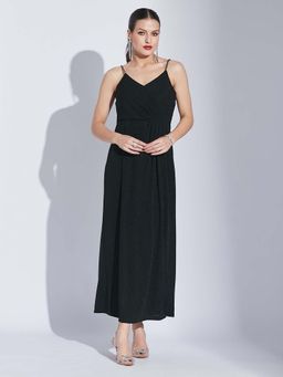Latin Quarters - Women Black Solid Maxi Dress