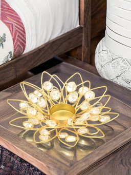 At Home by Nilkamal - Tulip Tealight Votive Candle Holder Gold