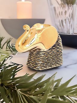 At Home by Nilkamal - Glamor Elephant Trunk Votive Candle Holder Gold