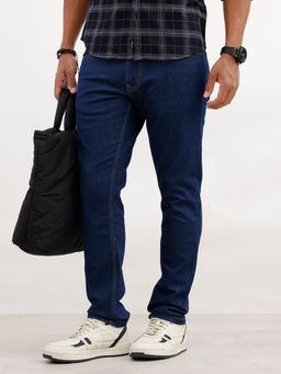 WROGN - Blue Solid Slim Fit Denim Jeans