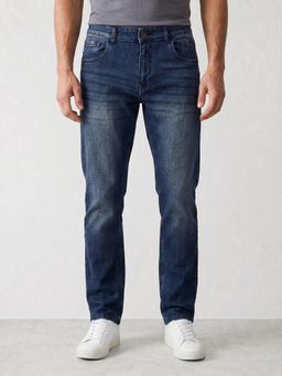 WROGN - Blue Faded Straight Fit Denim Jeans