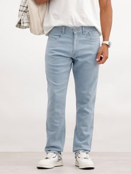 WROGN - Men Light Blue Washed Slim Fit Stretch Jeans