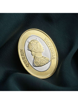 PANASH - Silver and Gold Toned Textured Silver Coin