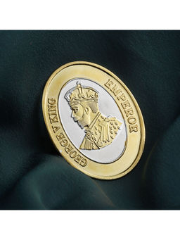 PANASH - 999 Pure Silver and Gold Toned Emperor Oval Coin - 5gm