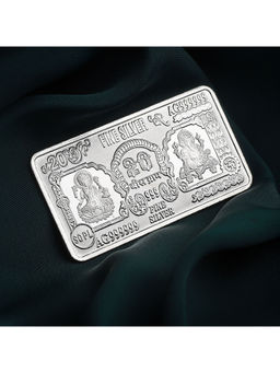 PANASH - 999 Pure Silver Toned Laxmi Ganesh Coin - 20gm