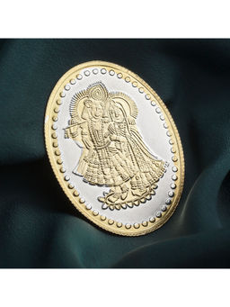 PANASH - 999 Silver Radha Krishan Oval Silver Coin 10gm