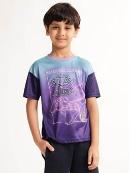 Blue Giraffe - Boys Blue Printed T-shirt