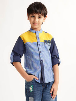 Blue Giraffe - Boys Multi-Color Striped Shirt