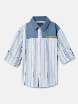 Blue Giraffe - Boys Blue Striped Shirt