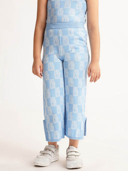 ELLE - Girls Blue Typography Relaxed Fit Trouser