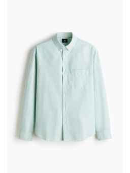 H&M - Men Green Regular Fit Oxford Shirt