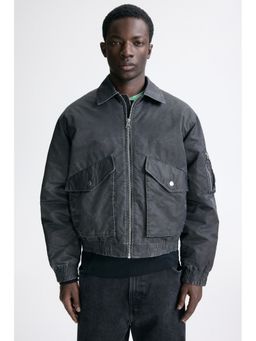H&M - Men Black Padded Bomber Jacket
