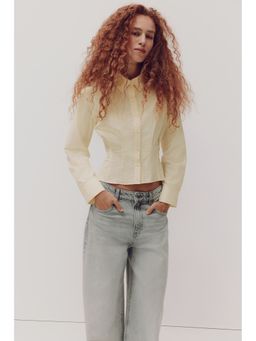 H&M - Women Yellow Waisted Poplin Shirt