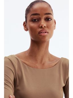 H&M - Women Green Ballerina-Neckline Top