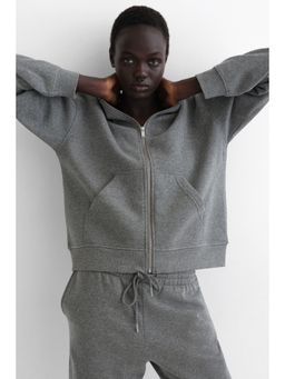 H&M - Women Grey Zip-Through Hoodie