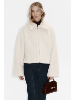 H&M - Women Beige Pile Jacket