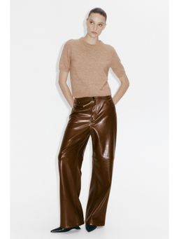 H&M - Women Beige Fine-Knit T-Shirt