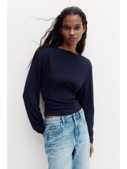 H&M - Women Blue Cowl-Back Jersey Top