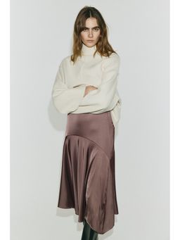 H&M - Women Purple Satin Twill Skirt