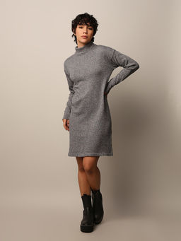 ONLY - Grey Turtleneck Knit Dress