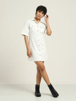 ONLY - Ketnipz White Utility Shirt Dress