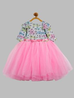 Toy Balloon Kids - Printed Pink Knee Length Kids Girls Dress