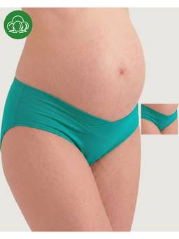 Inner Sense - Plus Size Green Organic Cotton V Band Panty (Pack of 2)