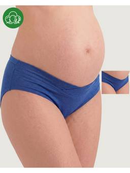 Inner Sense - Plus Size Blue Organic Cotton V Band Panty (Pack of 2)