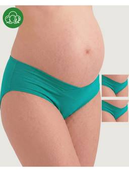 Inner Sense - Plus Size Green Organic Cotton V Band Panty (Pack of 3)