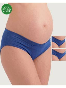 Inner Sense - Plus Size Blue Organic Cotton V Band Panty (Pack of 3)