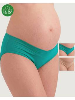 Inner Sense - Plus Size Multi-Color Organic Cotton V Band Panty (Pack of 3)