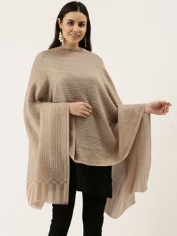 Pashmoda - Women Beige Fine Wool Stole