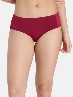 Zivame - Shimmering Secrets Low Rise Full Coverage Hipster Panty - Red Plum