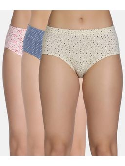 Zivame - Medium Rise Full Coverage Hipster Panty - Multi-Color (Pack of 3)