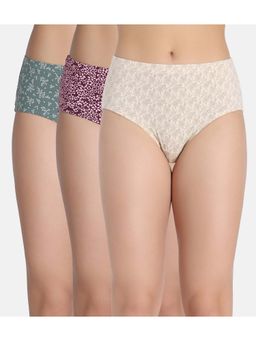 Zivame - Medium Rise Full Coverage Hipster Panty - Multi-Color (Pack of 3)