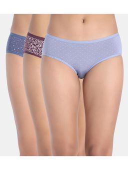 Zivame - Low Rise Full Coverage Hipster Panty - Multi-Color (Pack of 3)