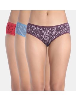 Zivame - Low Rise Full Coverage Hipster Panty - Multi-Color (Pack of 3)