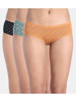 Zivame - Low Rise Full Coverage Hipster Panty - Multi-Color (Pack of 3)