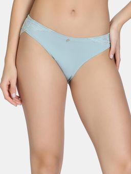 Zivame - La Flamme Low Rise Full Coverage Brief Panty - Mist Green